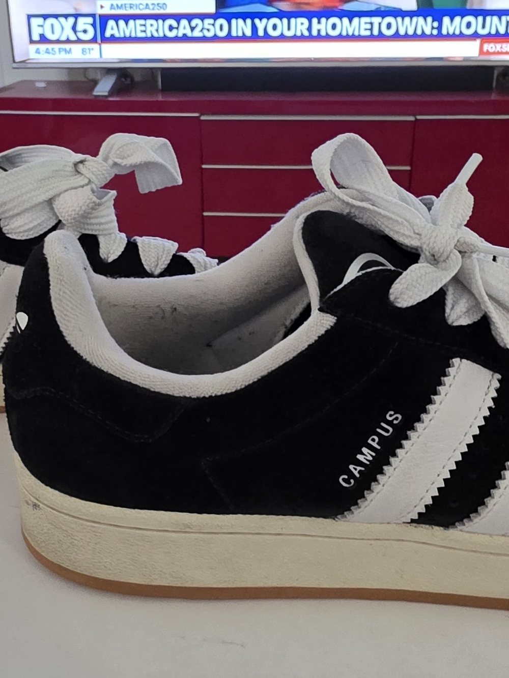 Adidas Campus Black & White Suede Sneakers